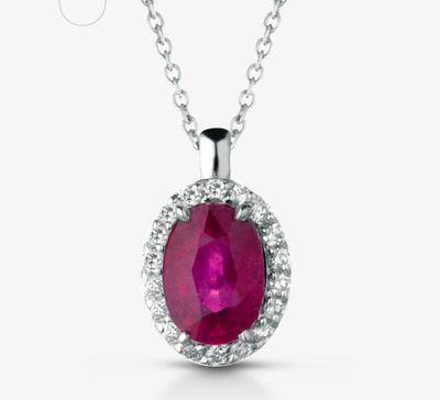 Collana Lucciole in oro con rubino e diamanti