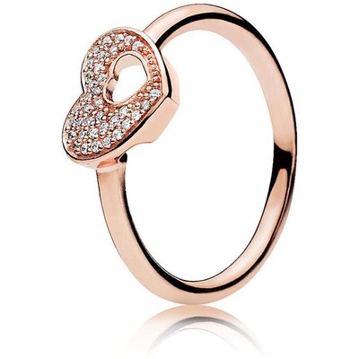Anello Pandora rosè cuore scintillante