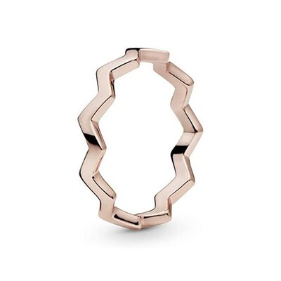 Anello Pandora rosè zigzag senza tempo