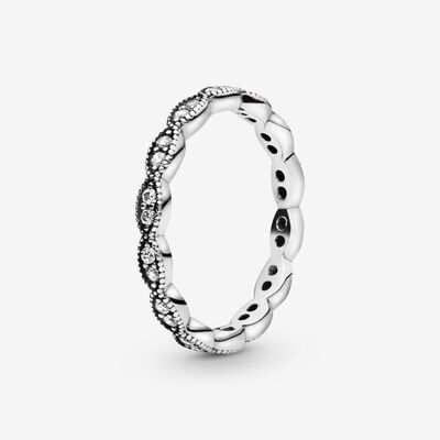 Anello Pandora foglie scintillanti