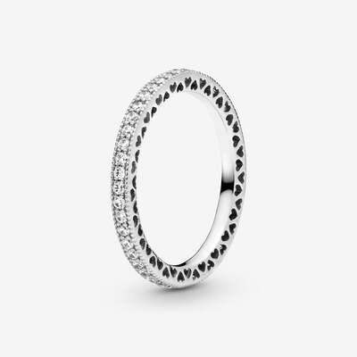 Anello Pandora a fedina cuori e pietre