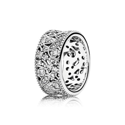 Anello Pandora a fascia foglie scintillanti