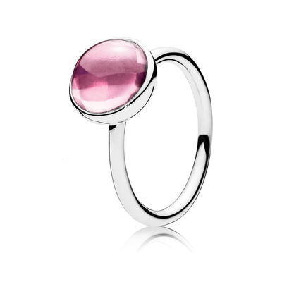 Anello Pandora goccia poetica rosa