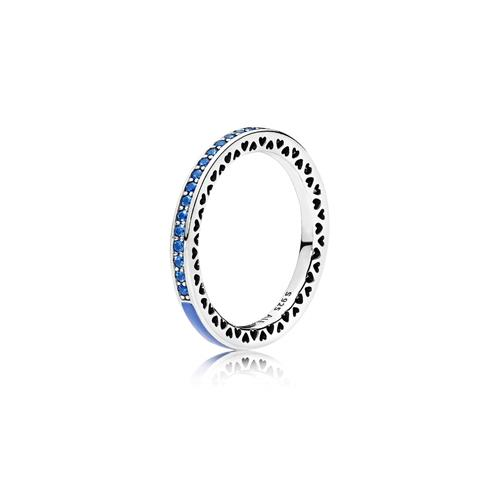 Anello Pandora cuori blu