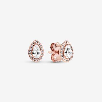 Orecchini Pandora punto luce a goccia con placcatura in oro rosa 14 kt