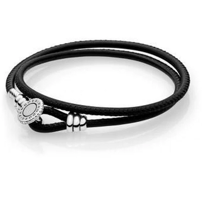 Bracciale Pandora in pelle nero