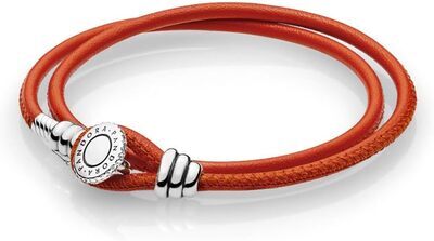 Bracciale Pandora in pelle arancione
