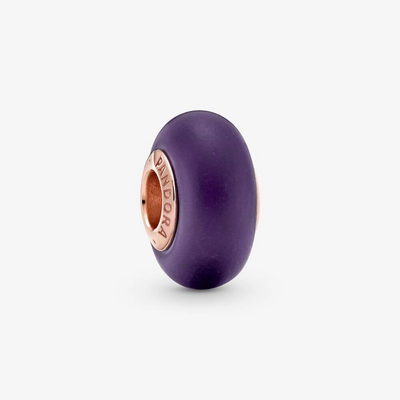 Charm Pandora Vetro Di Murano Viola Opaco