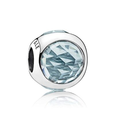 Charm Pandora Goccia scintillante blu acqua