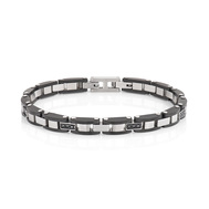 Bracciale Amen in Acciaio e Zirconi Neri