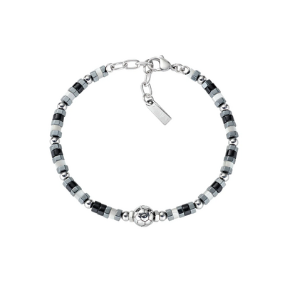 Bracciale Amen Tifoso Bianco Nero in Acciaio con Pallone