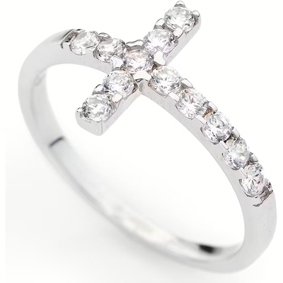 Anello Amen Croce con Zirconi