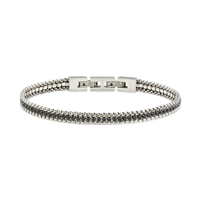 Bracciale Amen Tennis in Acciaio con Zirconi Neri