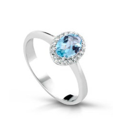 Anello Lucciole con Acquamarina