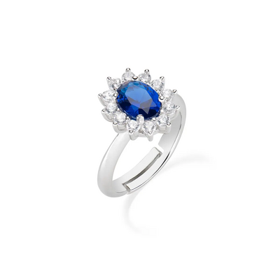Anello Amen Adattabile Royal Lady Zircone Blu