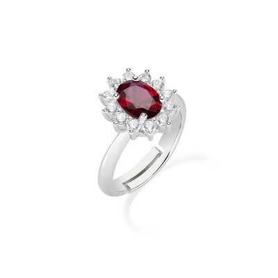 Anello Amen Adattabile Royal Lady Zircone Rubino