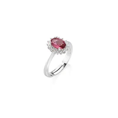 Anello Amen Mini Royal Lady con Zircone Rosso Ciliegia