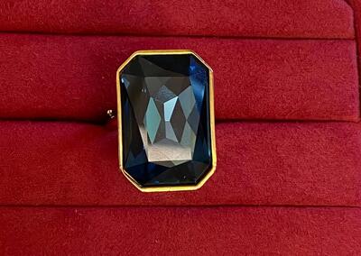 Anello Rebecca con polimeri blu