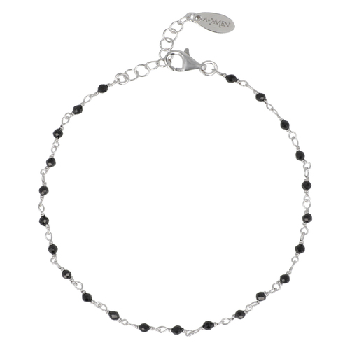 Bracciale Amen in argento con cristalli neri
