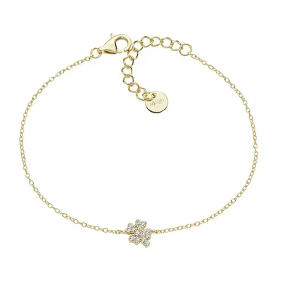 Bracciale Amen Mini Quadrifoglio Pavé Dorato