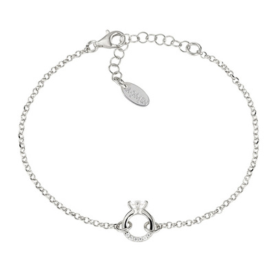 Bracciale Amen con anello solitario bianco