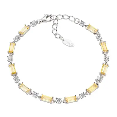Bracciale Amen Tennis con Zirconi Gialli Baguette
