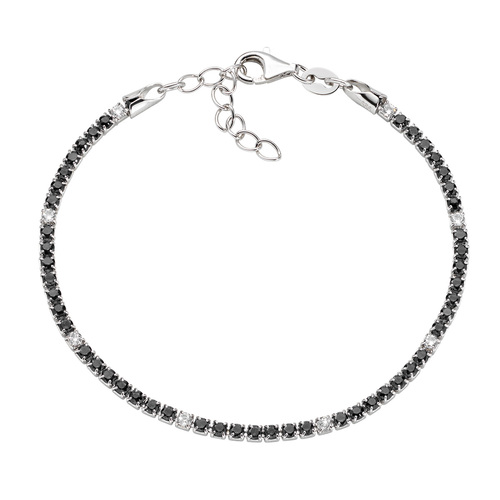 Bracciale Amen Tennis Rodio Zirconi Neri