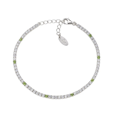 Bracciale Amen Tennis con Zirconi Verde Oliva e Bianchi