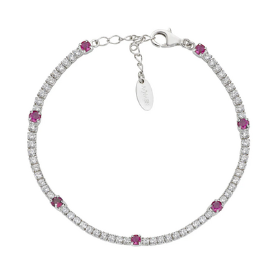 Bracciale Amen Tennis Bianco e Rosso con Zirconi 2 e 3 mm