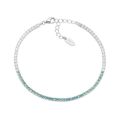 Bracciale Tennis Degradé Verde Acqua con Zirconi