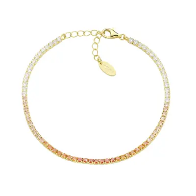 Bracciale Amen Tennis Dorato Degradé Arancione con Zirconi