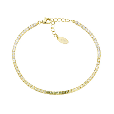 Bracciale Amen Tennis Dorato Degradé Verde Oliva con Zirconi
