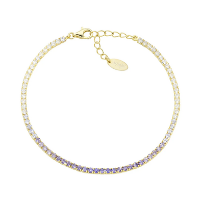 Bracciale Amen Tennis Dorato Degradé Viola con Zirconi