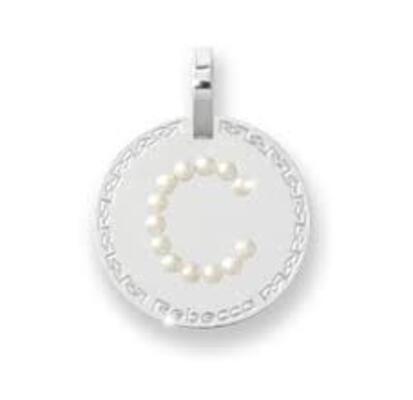 Charm Rebecca lettera pendente con perle
