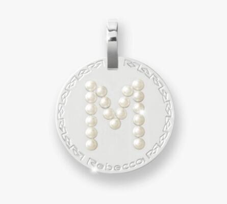 Charm Rebecca lettera pendente con perle