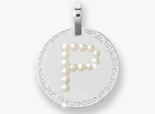 Charm Rebecca lettera pendente con perle