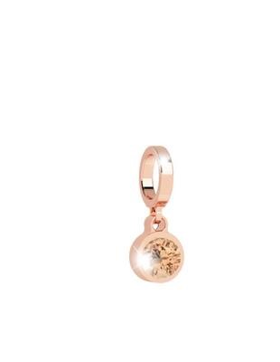 Charm Rebecca pietra colorata con base rosè