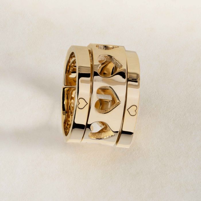 Anello Rebecca scomponibile con cuori traforati