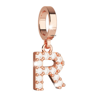Charm Rebecca My World con lettera rosè