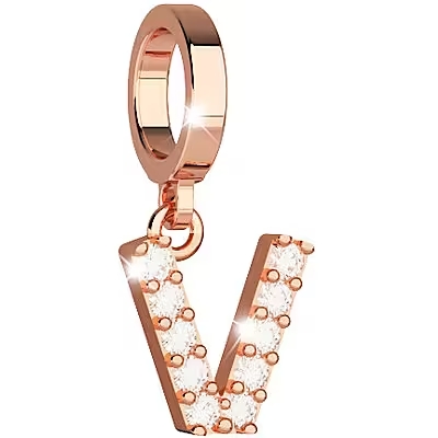 Charm Rebecca My World lettera rosè con zirconi