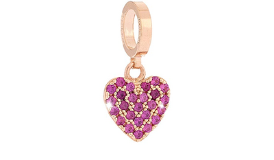Charm Rebecca My World con cuore rosè e pietre fucsia