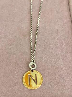 Collana Rebecca con  lettera pendente "N" rosè