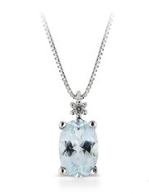 Collana Lucciole con acquamarina e diamantino