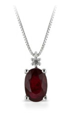 Collana Lucciole con rubino e diamante