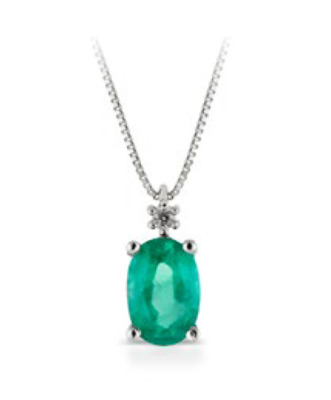 Collana Lucciole con smeraldo e diamantino