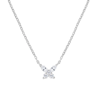 Collana Amen Petali Bianca in Argento