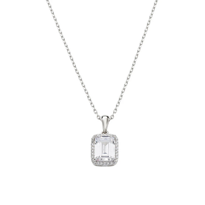 Collana Amen Ciondolo Halo con Zircone Taglio Smeraldo