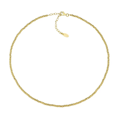Collana Amen Dorata Riflessi di Luce con Sfere Diamantate