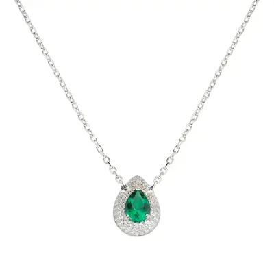 Collana Amen "Goccia d'Amore" in Argento con Zirconi
