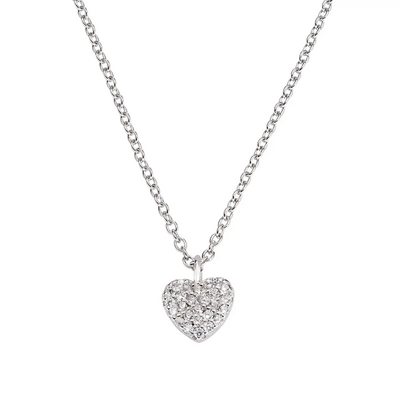 Collana Amen "Cuore" in Argento con Zirconi